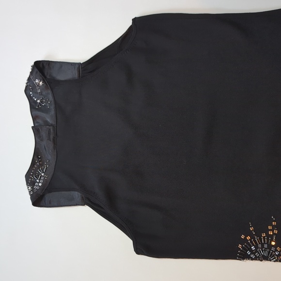 Classy black summer knit top size 10, all buttons seams and beads/sequins in VGC - Picture 12 of 15